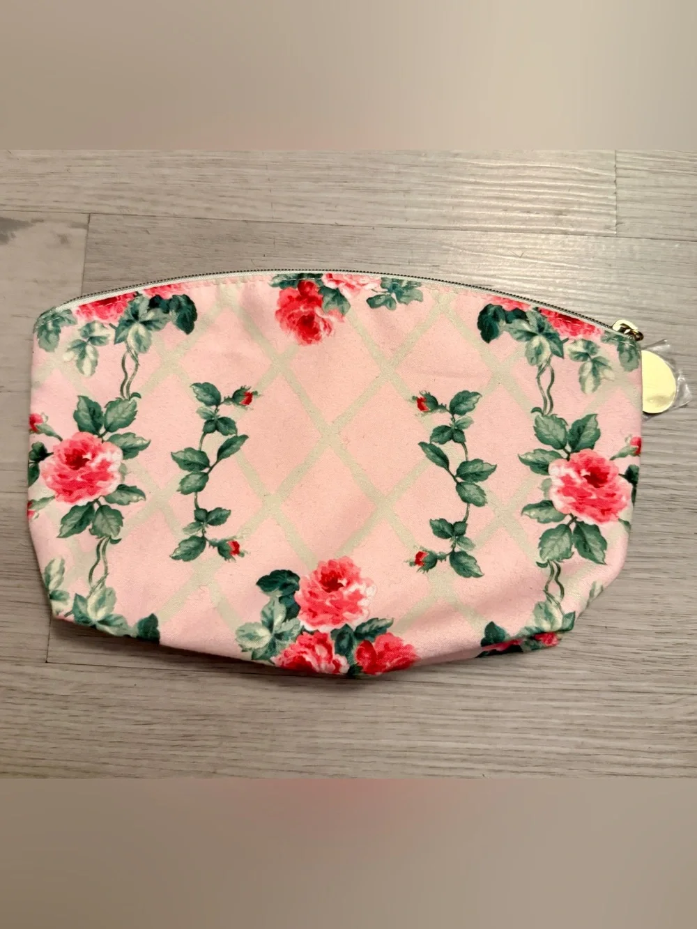 Estee Lauder Laduree Pink Floral Cosmetic Bag Makeup Pouch Zip Top Travel NWOT